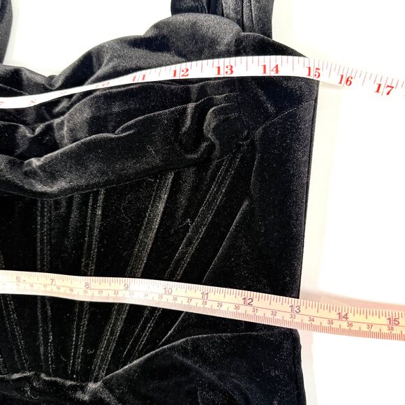 NWT Azazie Amyra A2 Black Stretch Sheath Off Shoulder Velvet Convertible Dress - Picture 13 of 14